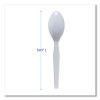 Mediumweight Polystyrene Cutlery, Spoon, Plastic, White, 100/Box, 10 Boxes/Carton