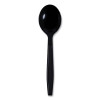 Heavyweight Wrapped Polypropylene Cutlery, Soup Spoon, Plastic, Black, 1,000/Carton