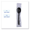 Heavyweight Wrapped Polypropylene Cutlery, Soup Spoon, Plastic, Black, 1,000/Carton