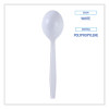 Heavyweight Wrapped Polypropylene Cutlery, Soup Spoon, Plastic, White, 1,000/Carton