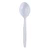 Heavyweight Wrapped Polypropylene Cutlery, Soup Spoon, Plastic, White, 1,000/Carton
