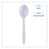 Heavyweight Wrapped Polypropylene Cutlery, Soup Spoon, Plastic, White, 1,000/Carton