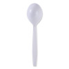 Heavyweight Wrapped Polypropylene Cutlery, Soup Spoon, Plastic, White, 1,000/Carton