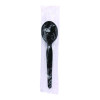 Heavyweight Wrapped Polystyrene Cutlery, Soup Spoon, Plastic, Black, 1,000/Carton