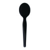 Heavyweight Wrapped Polystyrene Cutlery, Soup Spoon, Plastic, Black, 1,000/Carton