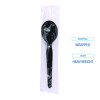 Heavyweight Wrapped Polystyrene Cutlery, Soup Spoon, Plastic, Black, 1,000/Carton