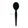 Heavyweight Wrapped Polystyrene Cutlery, Soup Spoon, Plastic, Black, 1,000/Carton