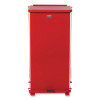 Defenders Heavy-Duty Steel Step Can, 13 Gal, Steel, Red