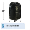 Total Recycled Content Plastic Trash Bags, 56 Gal, 1.5 Mil, 43" x 49", Black/Brown, 100/Carton