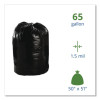Total Recycled Content Plastic Trash Bags, 65 Gal, 1.5 Mil, 50" x 51", Black/Brown, 100/Carton