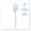 Heavyweight Polypropylene Cutlery, Spoon, Plastic, White, 1,000/Carton