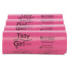 Feminine Hygiene Sanitary Disposal Bags, 4" x 4" x 10", Pink/Black, 150 Bags/Roll, 4 Rolls/Carton