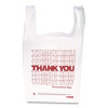 Hdpe T-Shirt Bags, Thank You - Have a Nice Day Labeling, Cut-Out Handles, 12" x 7" x 23", White/Red, 500/Carton