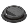 Traveler Cappuccino Style Dome Lid, Fits 10 Oz To 24 Oz Hot Cups, Plastic, Black, 100/Sleeve, 10 Sleeves/Carton