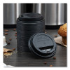 Traveler Cappuccino Style Dome Lid, Fits 10 Oz To 24 Oz Hot Cups, Plastic, Black, 100/Sleeve, 10 Sleeves/Carton
