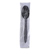 Heavyweight Wrapped Polypropylene Cutlery, Spoon, Plastic, Black, 1,000/Carton