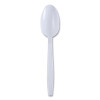 Heavyweight Wrapped Polypropylene Cutlery, Spoon, Plastic, White, 1,000/Carton