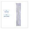 Heavyweight Wrapped Polypropylene Cutlery, Spoon, Plastic, White, 1,000/Carton