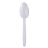 Heavyweight Wrapped Polypropylene Cutlery, Spoon, Plastic, White, 1,000/Carton