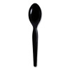 Heavyweight Wrapped Polystyrene Cutlery, Spoon, Plastic, Black, 1,000/Carton