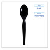Heavyweight Wrapped Polystyrene Cutlery, Spoon, Plastic, Black, 1,000/Carton