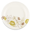 Pathways Soak-Proof Shield Mediumweight Paper Plates, Wisesize, 8.5" Dia, Green/Burgundy, 125/Pack