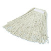 Non-Launderable Economy Cut-End Cotton Wet Mop Head, 24 Oz, 1" Band, White, 12/Carton