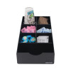 Condiment Caddy, 7 Compartments, 8.75 x 16 x 5.25, Black