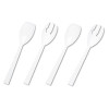 Table Set Plastic Serving Forks And Spoons, 9.5", White, 48/Pack