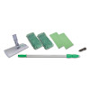 Speedclean Window Cleaning Kit, Aluminum, 72" Extension Pole, 8" Pad Holder, Silver/Green
