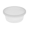 Newspring Delitainer Microwavable Container, 8 Oz, 4.7" Diameter x 1.8"h, Clear, Plastic, 240/Carton