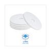 Polishing Floor Pads, 18" Diameter, White, 5/Carton