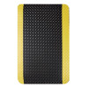 Industrial Deck Plate Anti-Fatigue Mat, Rectangular, Black/Yellow Raised Diamond Surface, 24" x 36"