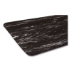 Cushion-Step Marbleized Rubber Mat, Rectangular, Black Smooth Surface, 36" x 60"