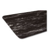Cushion-Step Marbleized Rubber Mat, Rectangular, Black Smooth Surface, 36" x 72"