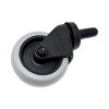 Replacement Bayonet-Stem Swivel Casters, Grip Ring Stem, 3" Soft Rubber Wheel, Black