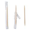 Cello-Wrapped Round Wood Toothpicks, 2.5", Natural, 1,000/Box, 15 Boxes/Carton