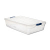 Clever Store Basic Latch-Lid Container, 10.25 Gal, 17.75" x 29" x 6.13", Clear