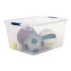 Clever Store Basic Latch-Lid Container, 17.75 Gal, 18.63" x 23.5" x 12.25", Clear