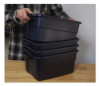Roughneck Storage Box, 3 Gal, 10.63" X 15.69" X 7", Dark Indigo Metallic