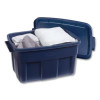 Roughneck Storage Box, 14 Gal, 15.88" X 23.88" X 12.25", Dark Indigo Metallic