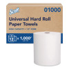 Essential High Capacity Hard Roll Towels For Business, Absorbency Pockets, 1-Ply, 8" x 1,000 Ft, 1.5" Core, White,12 Rolls/Ct