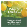 Disinfecting Wipes, Bleach Free Cleaning Wipes, 1-Ply, 7 x 8, Crisp Lemon, White, 35/Canister, 12 Canisters/Carton