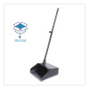 Lobby Dust Pan, 11.75 x 37, 34" Handle, Plastic/Aluminum, Black, 6/Carton