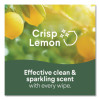 Disinfecting Wipes, Bleach Free Cleaning Wipes, 1-Ply, 7 x 8, Crisp Lemon, White, 35/Canister