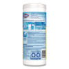Disinfecting Wipes, Bleach Free Cleaning Wipes, 1-Ply, 7 x 8, Crisp Lemon, White, 35/Canister