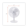 12" 3-Speed Oscillating Desk Fan, Plastic, White