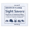 Sight Savers Respirator And Equipment Wipes, Cloth, 5 x 8, Unscented, White, 100/Box