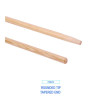 Tapered End Broom Handle, Lacquered Hardwood, 1.13" Dia x 54", Natural