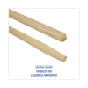 Tapered End Broom Handle, Lacquered Wood, 1.13" Dia x 60", Natural